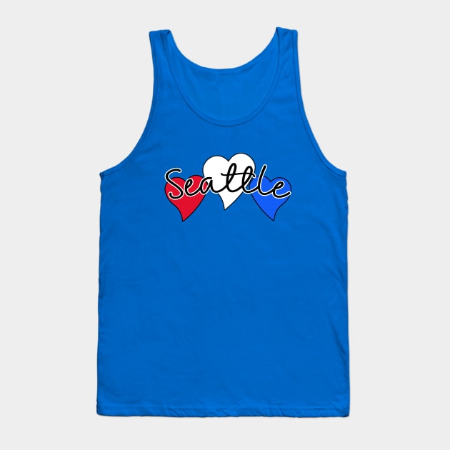 Seattle WA with Three Stars Patriotic USA Tank Top by Scarebaby